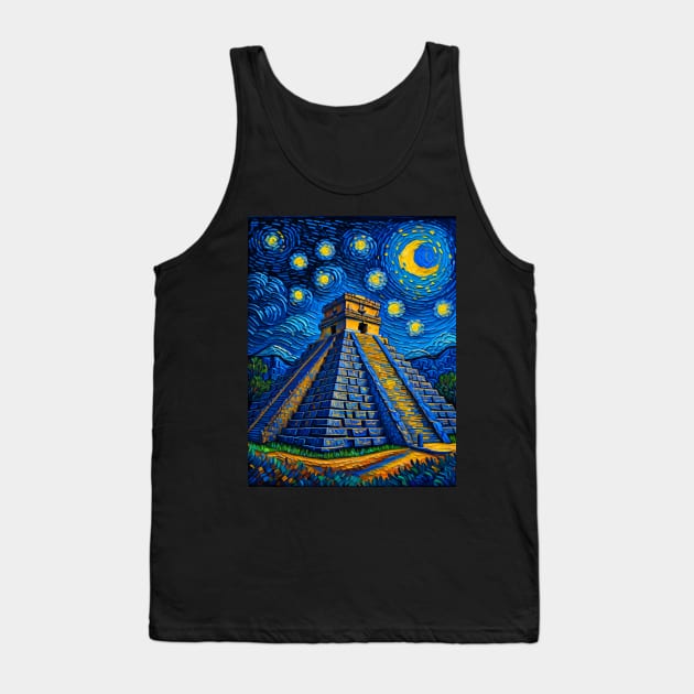 Chichen Itza in Starry Night Tank Top by FUN GOGH